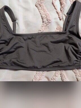 Kona Sol Bikini Top Brown Ruched Bandeau Medium